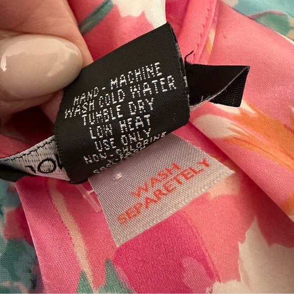 JONES NEW YORK Fuschia Floral Satin Slip Dress Lingerie Gown Vintage Inspired M - Picture 12 of 15